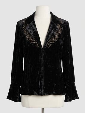 Reba Velvet Embellished Blazer